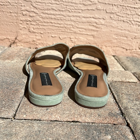 Steven by Steve Madden Sensai Green Suede Sandals Slides Open Toe Mule Size 8 - Picture 4 of 10